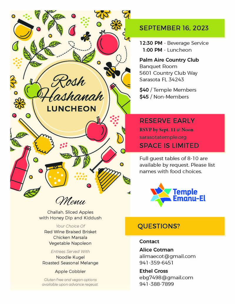 Banner Image for Rosh Hashanah Luncheon - Palm Aire Country Club